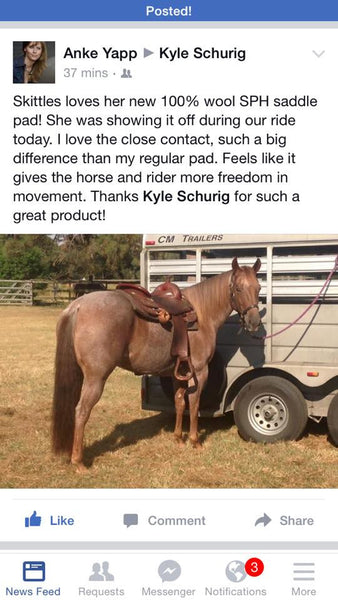 Anke tried our Pad at a Reining Show