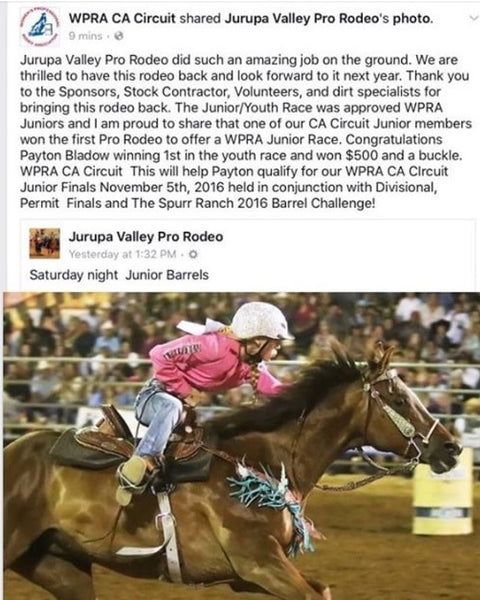 Payton Money earner and Won Barrel race!